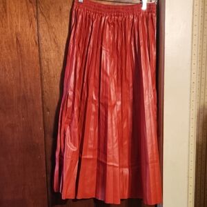 Elegant Red Pleated Skirt